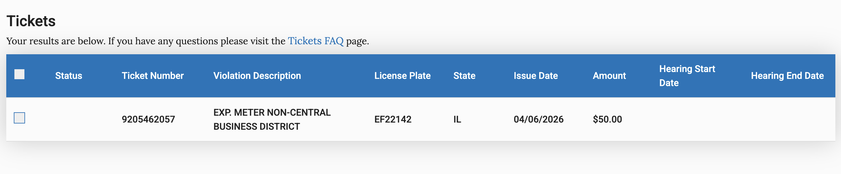 Parking ticket data in the Chicago portal